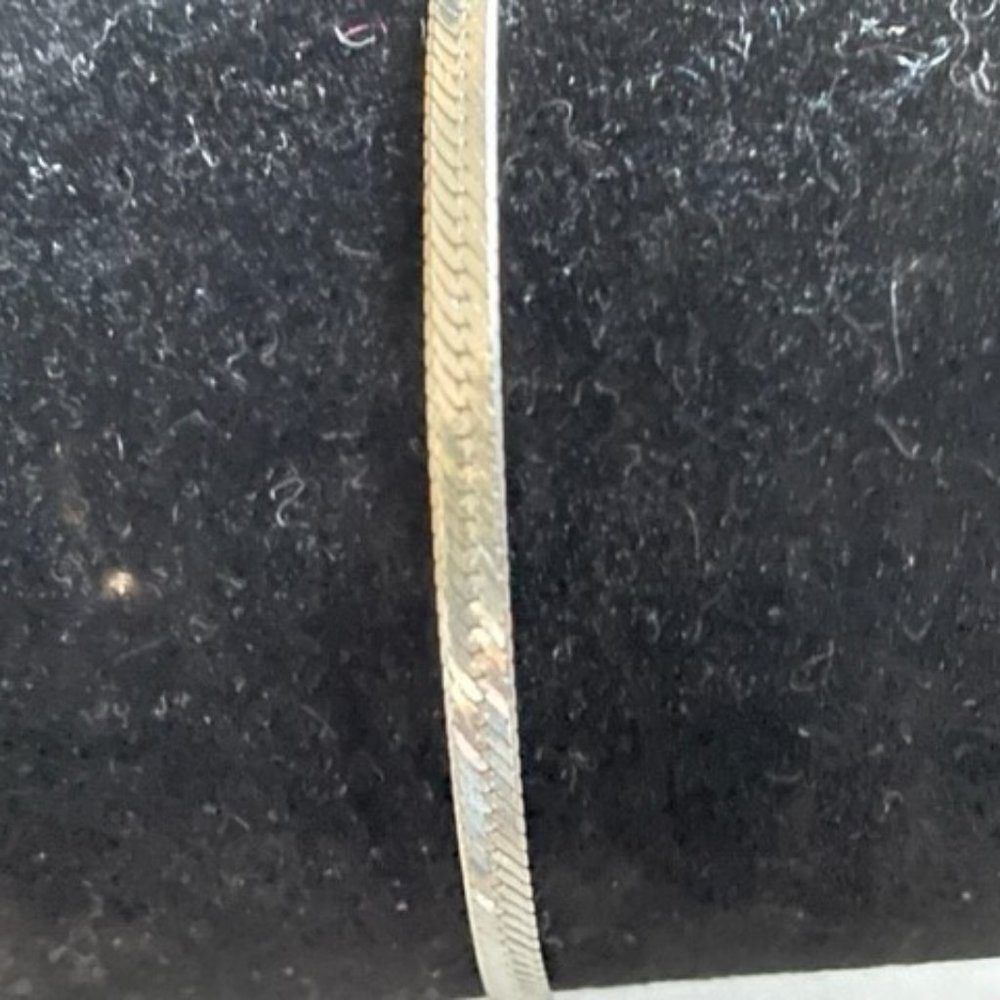 Beautiful Wide Sterling Silver Herringbone Bracelet 7" Marked FAS 925 Italy